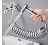 2 set Doccia Bidet Portatile, Bifunzionale Set Doccetta Per Lavandino In Acciaio Inossidabile, Idroscopino Per WC, Doccetta Per Bidet Con Tubo Retrattile In ABS, Supporto E Deviatore