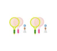 2 set durevole per bambini badminton tennis set, palla volano racchetta per allenamento verde e rosa, verde rosa