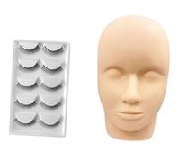 2 Set Eyelash Extension Training Head & Lashes Pack Makeup Practice Model Fake Mannequin Practicing Extensions Supplies per Extension Ciglia