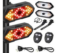 2 set fanali posteriori per bici con indicatori di direzione indicatori di direzione per scooter elettrico a distanza wireless sfarfallio impermeabile ricaricabile tramite USB e luce costante