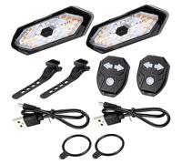 2 Set Fanali Posteriori per Bici con Indicatori di Direzione Indicatori di Direzione Wireless Remoti per Scooter Elettrico USB Ricaricabili Impermeabili Sfarfallio e Luci per Scooter Elettrico a