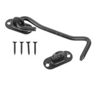 2 Set Gancio Finestra in Acciaio Inox Nero, Chiusura a Occhiello | Finestra e Cancello, Sicurezza Familiare, Blocco Stabile, Aggiunge Privacy, Finitura Nera