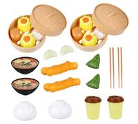 2 Set Giocattoli per Alimenti per Bambini, Dim Sum Cinesi in plastica Giocattoli per Bambini Realistica Colazione Cinese Fai Finta di Giocare per Colazione Cucina Giocattolo al Vapore Cucina, Set da