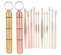 2 Set Kit di Strumenti per la Rimozione del Cerume, Cucchiaio per L'orecchio in Acciaio Inossidabile Scoop Strumento per la Pulizia del Cerume(#1)