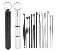 2 Set Kit di Strumenti per la Rimozione del Cerume, Cucchiaio per L'orecchio in Acciaio Inossidabile Scoop Strumento per la Pulizia del Cerume(#2)