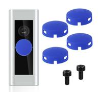 2 Set Kit Pulsanti Campanello, 4 Coperture in Silicone e 2 Viti in Metallo Resistenti ai Raggi Ultravioletti Impermeabili Sostituzione Pulsanti Campanello per Ring Doorbell Pro (Blu)