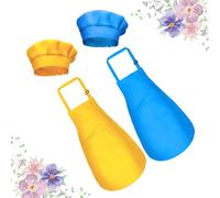 2 Set Kitchen Clothes Cappello Da Cuoco Bambino Bambini Pittura Grembiule Per