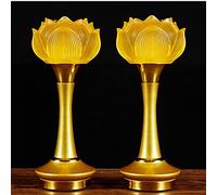 2 Set Lampada di Loto Buddha Luce Buddista, Lampada di Loto in Vetro di Cristallo Colorato Buddha con Base in Lega e Cavo di Alimentazione per la Meditazione Domestica Forniture Buddiste Regali, 10 Po