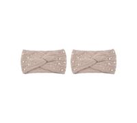 2 set Look New Pearl Knit Cross Fasce Leggero e Portatile Poliestere Donne Lavorato A Maglia Perle Fascia Antiscivolo Elegante rosa