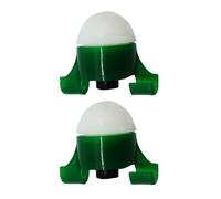 2 Set Luce Allarme per Canna da Pesca Elettronica | Plastica Verde, Formato Compatto, Batteria a Bottone Inclusa, Accessorio per Pesca Notturna