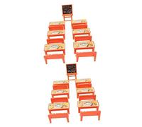 2 Set Mini Per Classe Con Lavagna Sedia E Scrivania Per Decorazione E Giochi Infantili Accessori Per Fotografia E Collezionisti Miniature 13 Pezzi*2