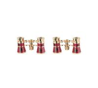 2 set Opera Occhiali Binocolo Ottico Lente Teatro Maniglia Telescopio Strumento di Visualizzazione Delicato Multiuso Campeggio Donne Macchiato Rosso, Catena