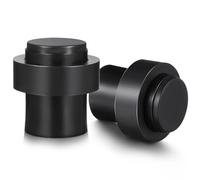 2 Set Paracolpi per Porta e Parete senza Foratura, Acciaio Inox Nero | Montaggiodesivo o Vite, Due Set Inclusi, Design Moderno, per Porte Interne ed Esterne