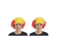 2 set parrucca da clown capelli ricci festa di Natale capelli sintetici tifosi di calcio ampia applicazione feste copricapo costume divertente spagna