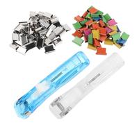 2 Set Pinza Portatile per Fascicoli e Relazioni in Plastica e Metallo | Riutilizzabile, Capacità Fino a 540 Pagine, per Studenti e Docenti, Ricariche Incluse
