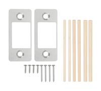 2 Set Placca di Serratura 1"x2.24" per Porta con Viti, Argento