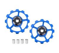 2 Set Puleggia Deragliatore Bici 12T con Cuscinetti Ceramici, Blu per Shimano