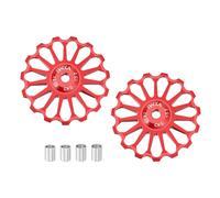 2 Set Puleggia Deragliatore Bici 15T Cuscinetti Ceramici, Rosso per Shimano