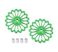 2 Set Puleggia Deragliatore Bici 17T con Cuscinetti Ceramici, Verde per Shimano