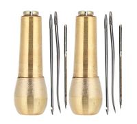 2 Set Punteruolo per Graffi in Pelle, Manico in Rame Punteruolo per Cucito Strumento per Riparazione Scarpe Pelle Conica per Cuciture Punzonatura Riparazione Artigianale di Cucito
