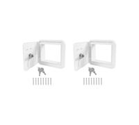 2 Set Quadrato RV Cavo Elettrico Portello W/2 Chiavi per Rimorchio Camper Tubo di Scarico Bianco