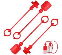 2 Set Raccordi Idraulici Rapidi a Tipo 3/8 Cappucci Protettivi Rossi | PVC ad Alta Resistenza, Copertura Maschio e Femmina, Facile Montaggio, Antistrappo, Set da Due Pezzi