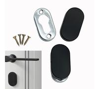 2 set Rosetta per Chiavi in Acciaio Rosetta di Sicurezza Coperchio Serratura Della Rosetta per Chiave a Cilindro Acciaio inox nero opaco Base Coperchio Profilato in Porte Interne e Esterne (Nero B)