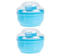 2 Set Scatola Piumino Talco per Bebé con Manico e Contenitore Blu | Acrilico Peluche e Pp, Uso Domestico Estivo, Facile da Usare, Asciuga in Fretta, Mantiene Ordine