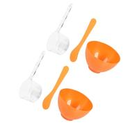 2 Set Set Ciotola per Maschera Viso PP con Spatola e Applicatore | Texture Delicata, Superficie Liscia e Appoggio Stabile, per Polveri Viso, Bagno e Salone