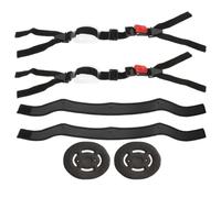 2 Set Set di Protezione per Casco di Sicurezza Sottogola e Fascia | Kit Nero in Spugna, Abs, Nylon e Gomma, Chiusura a Sgancio Rapido, per Cantieri e Ispezioni