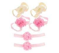 2 Set Set Fasce Bambina, Pizzo Floreale, Tre Pezzi | Stile Delicato ed Elegante, Comfort Massimo, Facile Pulizia, per Neonata e Bimba Piccola