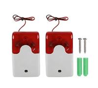 2 Set Sirena stroboscopica cablata 12 V, Mini allarme sonoro 110 dB Sirena con luce lampeggiante Guscio in ABS resistente alle intemperie per uso interno ed esterno