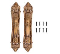 2 Set Sliding Barn Door Handles and Pulls, Aluminum Alloy Bronze Pull Handle for Sliding Doors Gates, Rustic Style with 6mm Thick Plate, Easy Installation for Wooden Doors Wardrobe