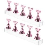 2 Set Supporto Magnetico per Tips Unghie, Base Acrilica Rosa | Esercitazioni e Esposizione, Aiuta L'efficienza, Adatto a Saloni e Principianti, Portatile