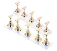 2 Set Supporto per Pratica Unghie Finte Base, Acrilico e Metallo | Stabile da Tavolo, Portatile per Casa e Portfolio, per Tip Tecnici e Uso Decorativo