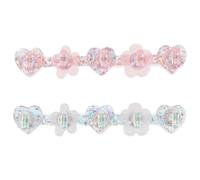 2 Set Supporto per Pratica Unghie Finte Base Magnetica e Forma Cuore | Resina Trasparente Finitura Iridescente, Effetto Cangiante e Colori Variabili, Uso da Tavolo in Aula
