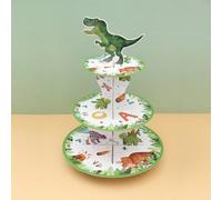 2 set Supporto per torta e vassoio a tema dinosauro, alzata per cupcake a più livelli, per decorare torte per feste, compleanni, vacanze, decorazione per torte di compleanno, vassoi per alimenti, deco