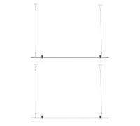 2 Set Supporto Sospeso in Acciaio Inox per Poster e Banner, Set | Montaggio a Griglia a Soffitto, Supporto Robusto Antiruggine, Finitura Liscia senza Bave, per Vetrine