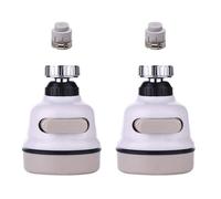2 Set Testa Spruzzatore per Rubinetto Cucina, Bianco, Girevole
