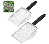 2 setacci per terreno da giardinaggio, 3,8/5 mm, di alta qualità, setacci a rete da giardino, con manico, per setacciare il terreno superiore, pietre, sabbia grossa