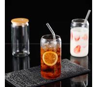 2 Sets Bicchiere Con Cannuccia Tazzine Per Caffe Bevanda Bere Tazza