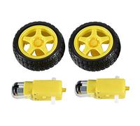 2 sets DC Gear Motor and Tire Wheel for DC 3V-6V Arduino Smart Car Robot Projects (Yellow)