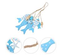 2 Sets Decorazione Rustica Del Matrimonio Scultura Di Pesce in Legno