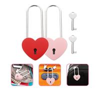 2 Sets Portachiavi Di Coppia Lucchetto Dell'amore Lock Forma Cuore