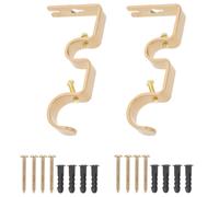 2 Sets Supporti Per Bastoni Tende Staffe Bastone Aste Supporto La Casa