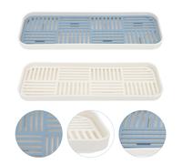 2 Sets Vassoio Da Portata Doppio Strato Porta-teiera Rettangolare Piccolo Tè