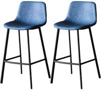 2 sgabelli da bar, altezza bancone in ecopelle, sedie da cucina per colazione, sedie a isola 65/75 cm, eleganti cuscini blu per uso domestico e bar, comodi e durevoli