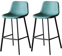 2 sgabelli da bar, altezza bancone in ecopelle, sedie per la colazione da cucina, altezza seduta 65/75 cm, ideale per isole da cucina, cuscino verde (75 cm)