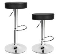 2 Sgabelli da Bar Moderni Set Sgabello Cucina Regolabile Sedia Nero Similpelle