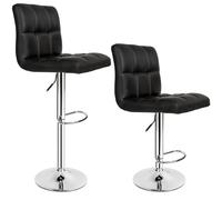 2 Sgabelli da bar moderni set sgabello rotondo cucina regolabile sedia nero nuov